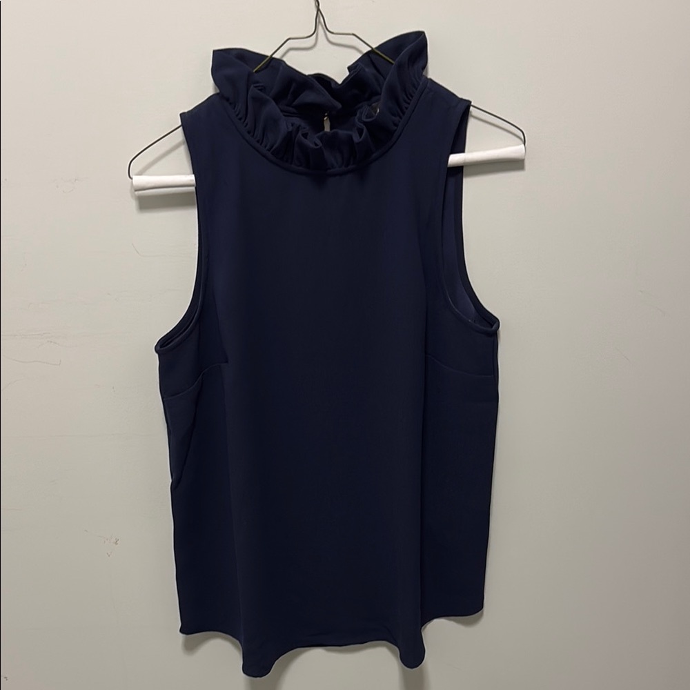 J. Crew Ruffled Blue Tank Top NWT